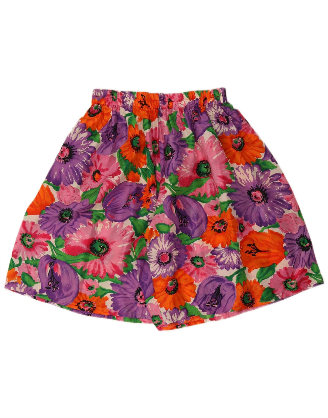 Pantaloni scurți casual autentici pentru femei UK 14 Medium W28 Mătase florală multicoloră