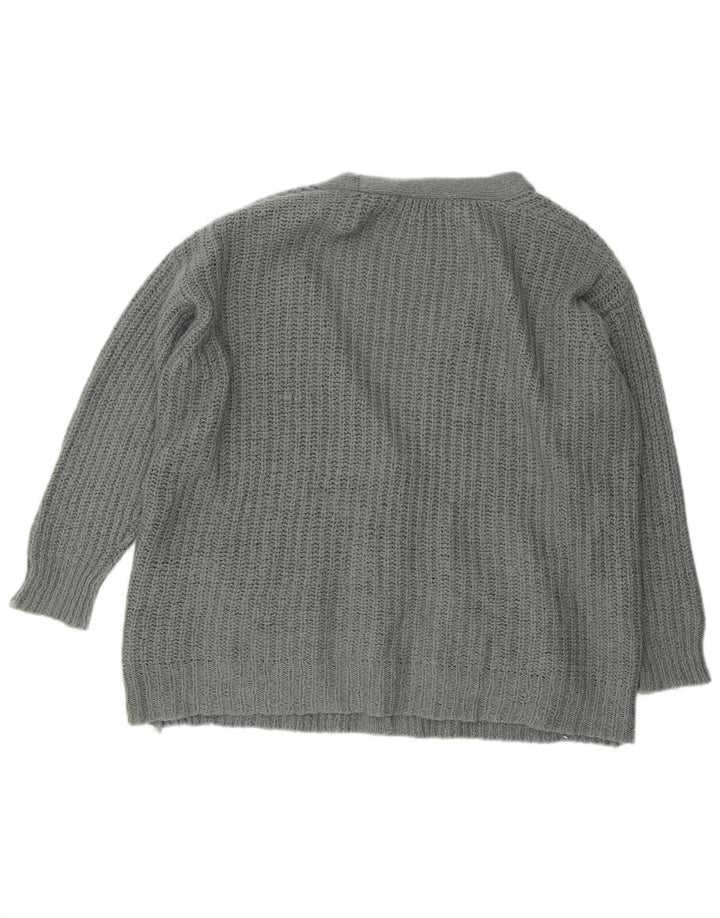 Pulover cardigan supradimensionat pentru femei Zara UK 14, gri mediu
