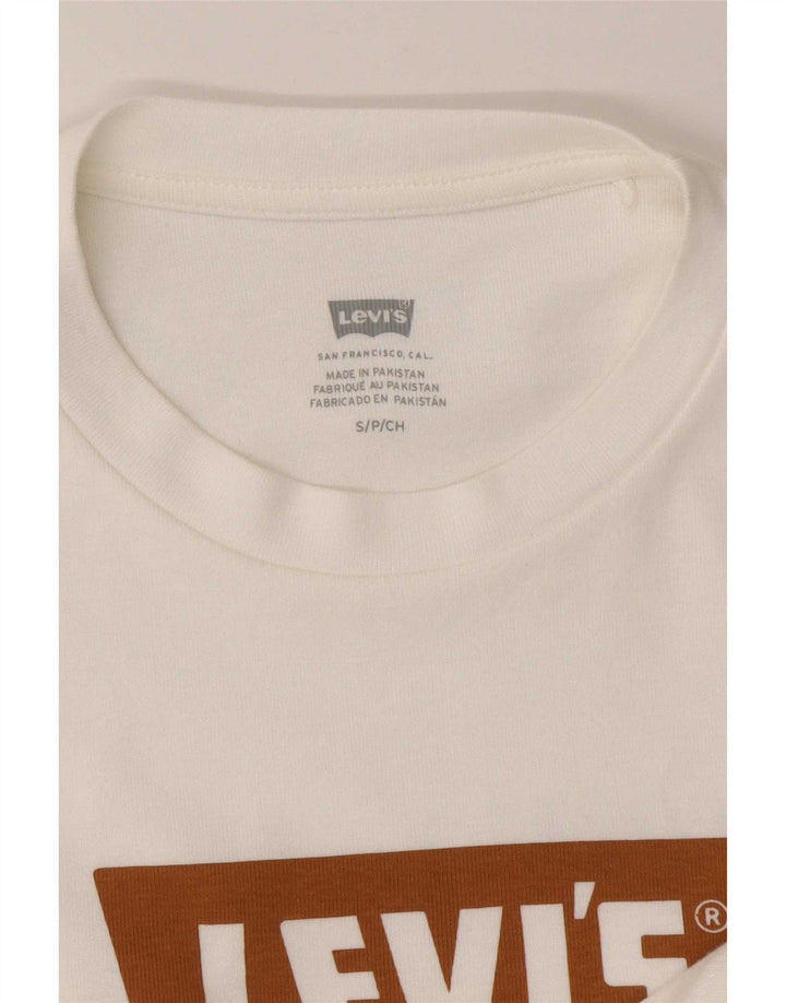 Tricou cu grafic crop Levi's pentru femei Top UK 8 Small White