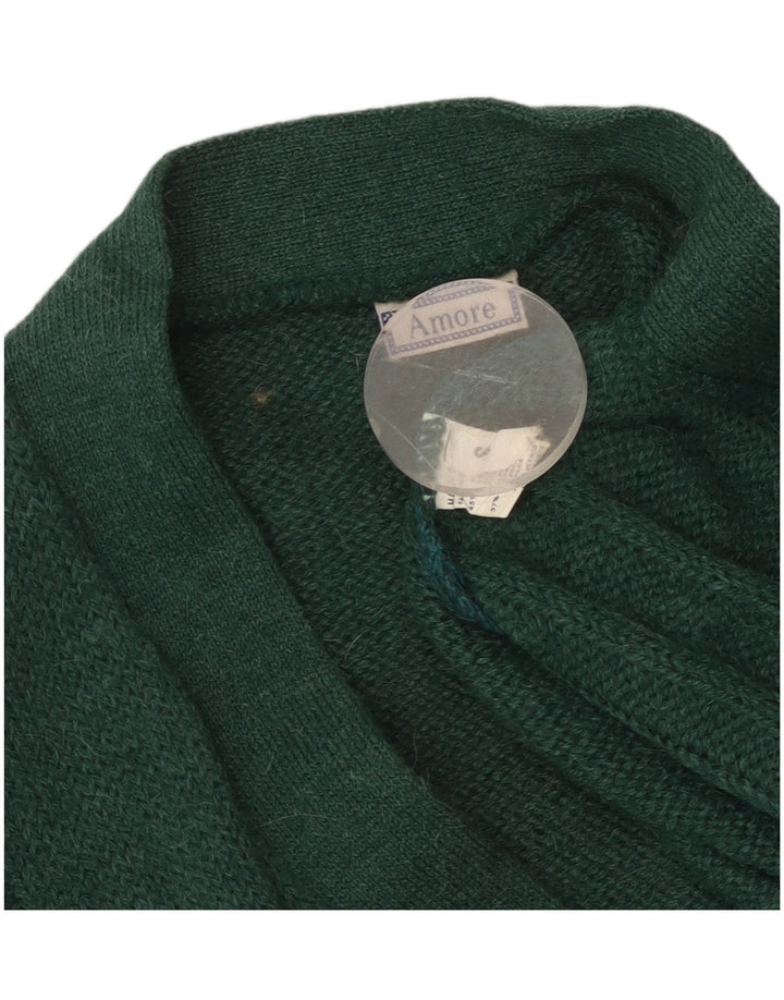 Pulover cardigan supradimensionat pentru femei VINTAGE UK 10 Acrilic verde mic