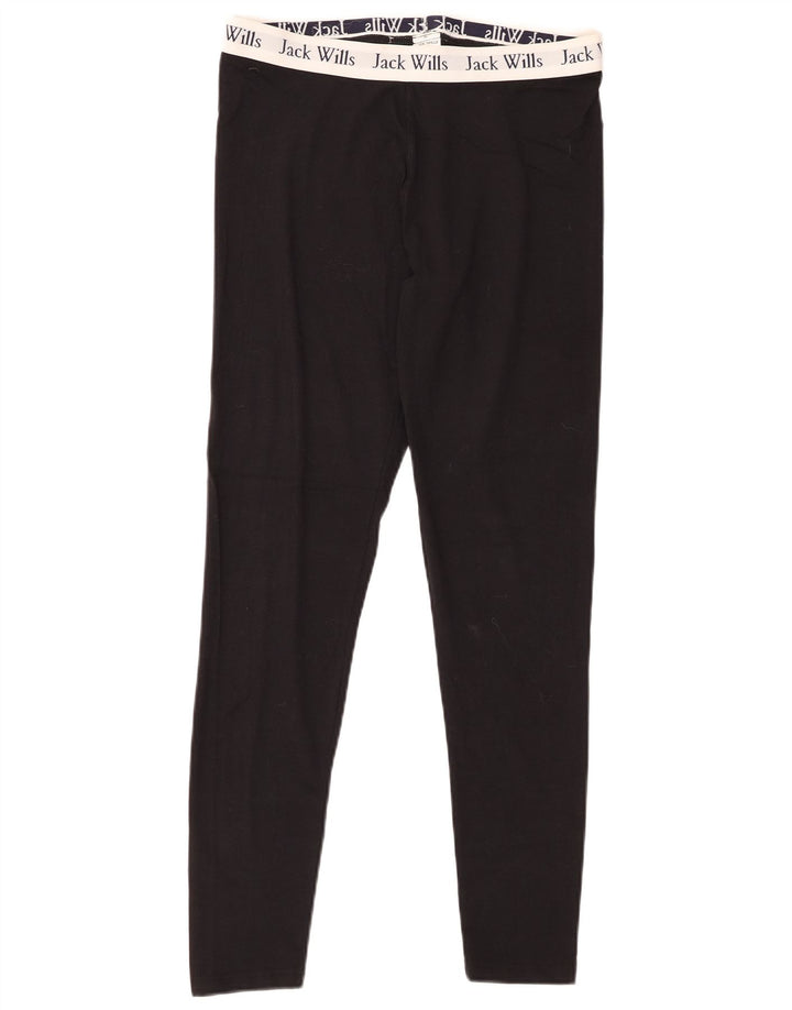 JACK WILLS Jambiere grafice pentru femei UK 12 Medium Black Colorblock Bumbac