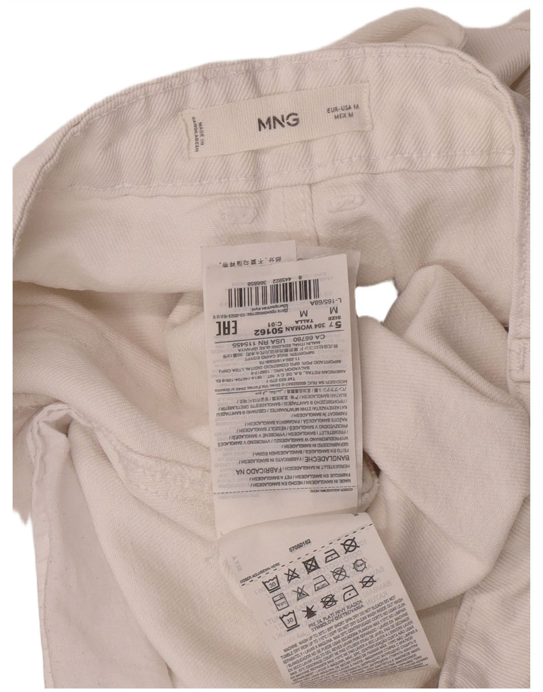 Fusta de blugi pentru femei Mango Medium W30 Bumbac alb