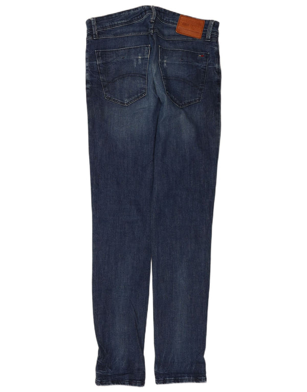 Blugi conici pentru bărbați Tommy Hilfiger Denizen distressed Slim Fit W30 L34 Albastru