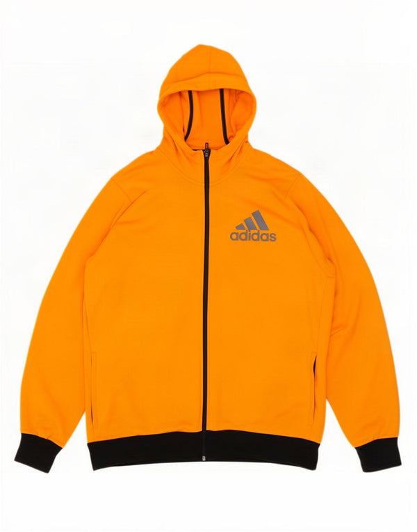 Pulover Adidas Climalite Graphic Zip Hoodie pentru bărbați 2XL Orange Colorblock