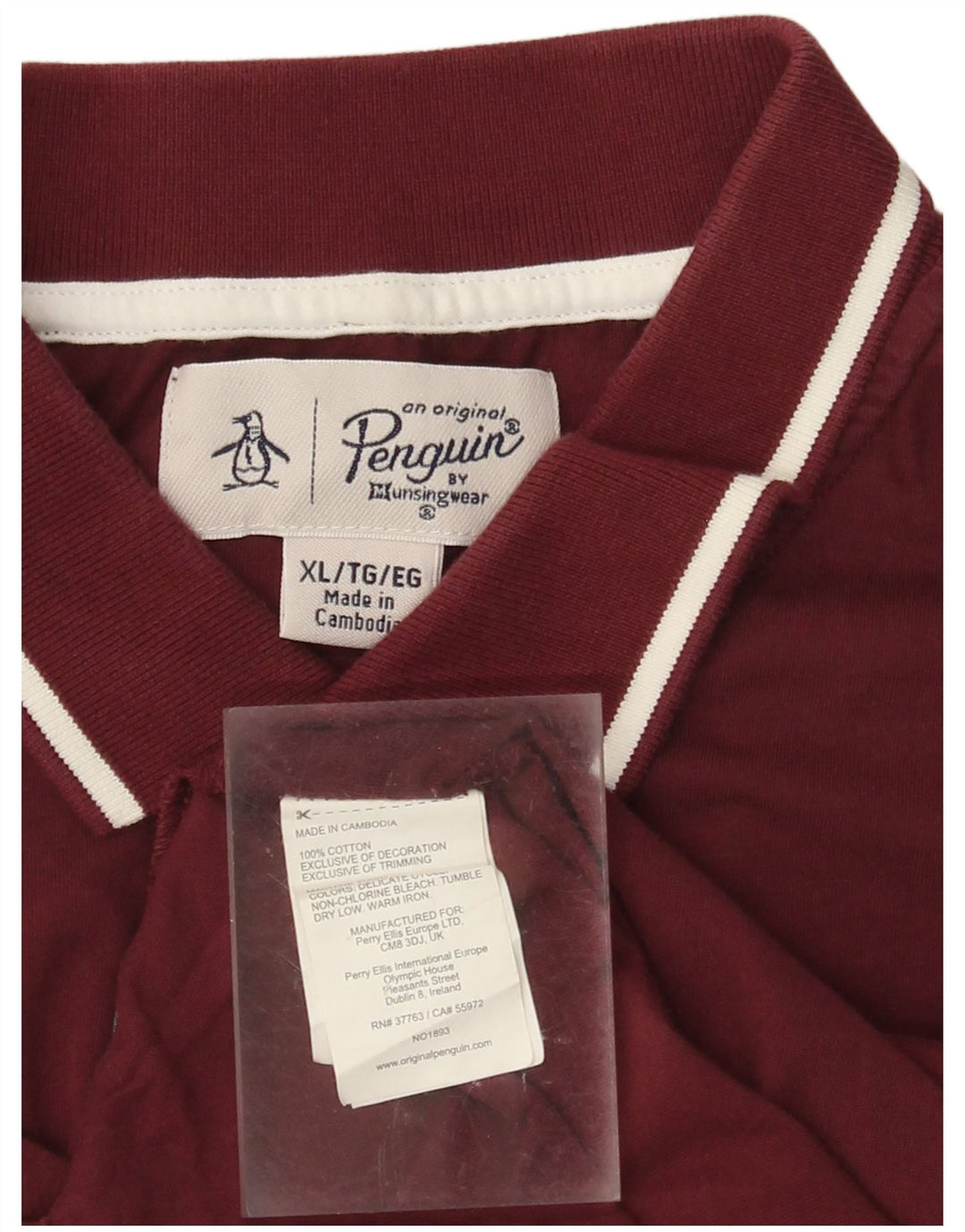 PENGUIN Cămașă Polo XL Bumbac Burgundy