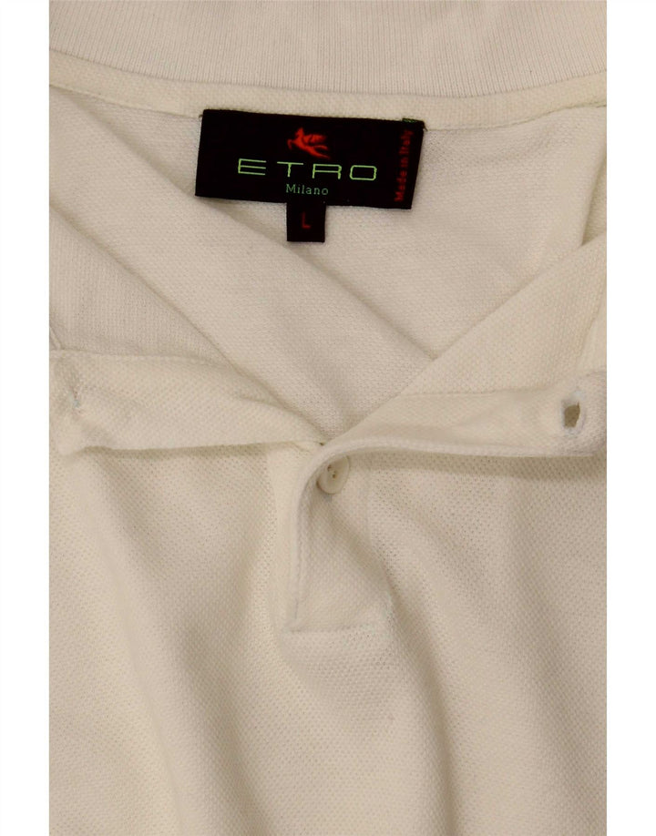 Tricou polo pentru bărbați Etro, mare, alb