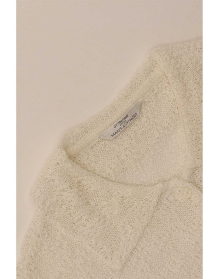 Bluză cămașă cu mânecă scurtă pentru femei Marks & Spencer UK 12 Medium Off White