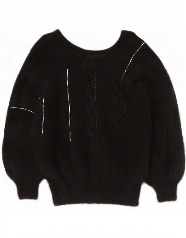 Pulover pentru damă Titania cu gât de barcă UK 12 Medium Black Dunge