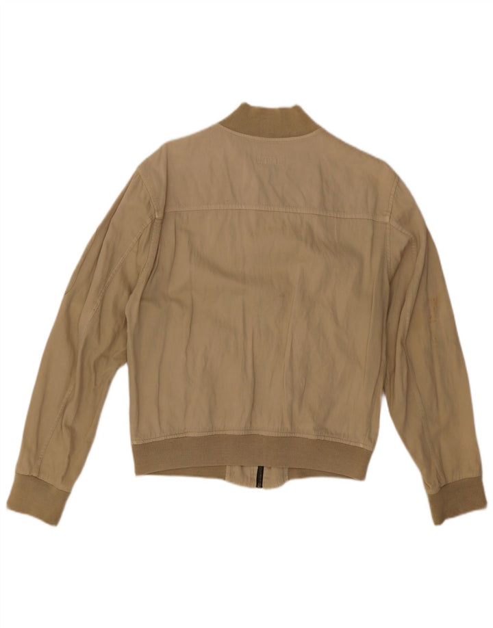 Bomber vintage pentru femei UK 16 mare, bej, bumbac
