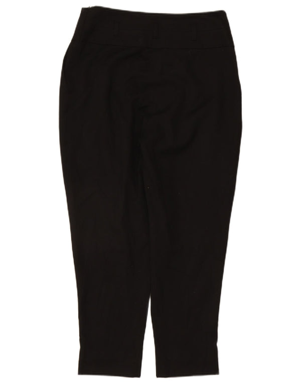Reiss Pantaloni tăiați cu talie înaltă pentru femei UK 10 Small W27 L24 Viscoză neagră