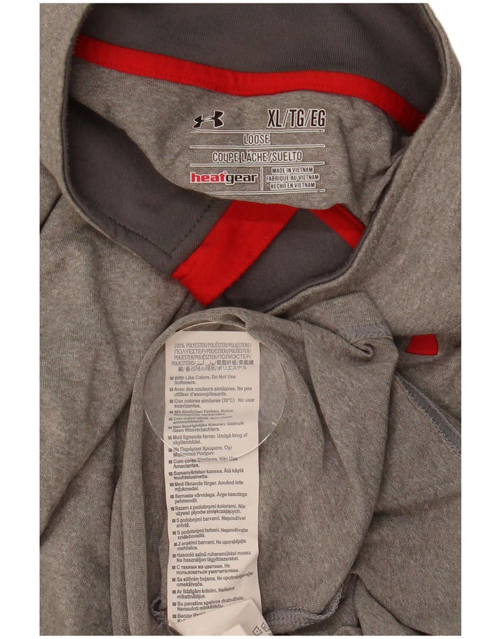 Top de trening Under Armour pentru bărbați Heat Gear cu fermoar și gât, XL, gri