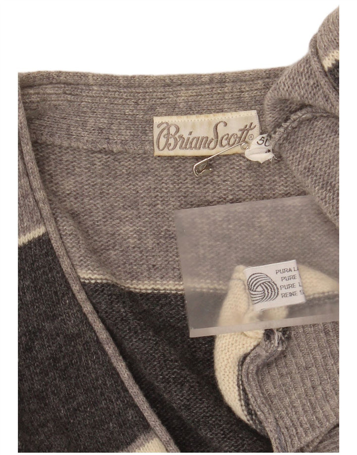 Pulover cardigan largi pentru bărbați Brian Scott IT 50 Gri mediu cu dungi