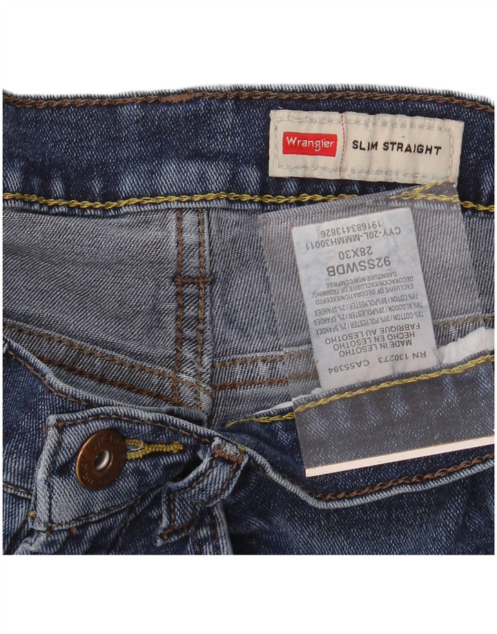 WRANGLER Womens Slim Straight Jeans W28 L30 Blue Cotton
