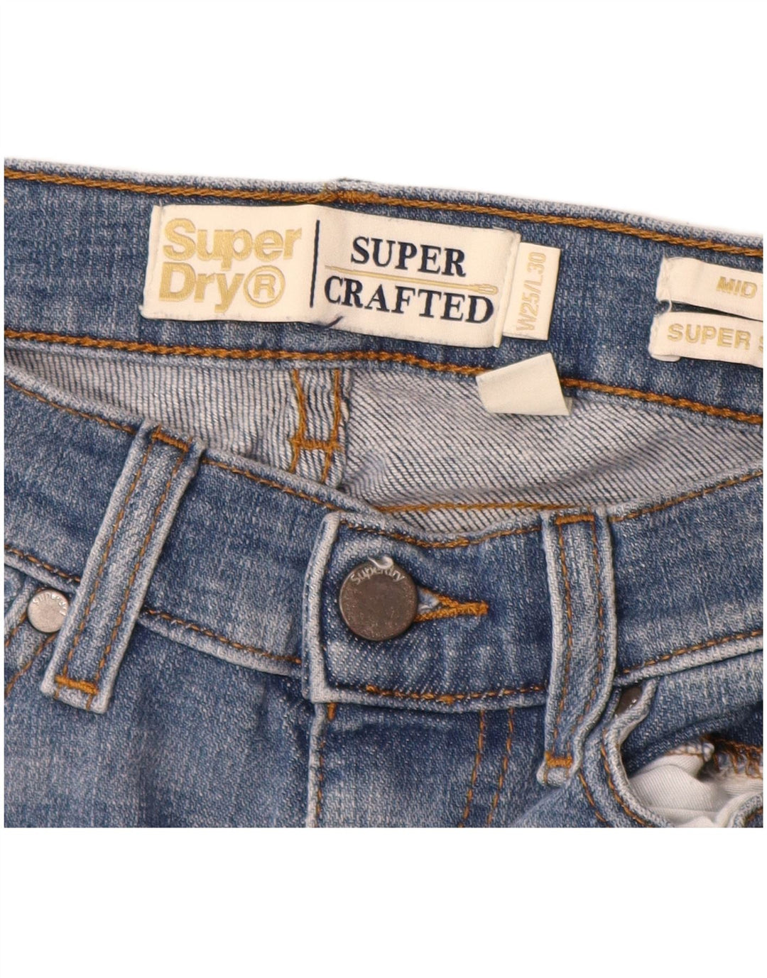 SUPERDRY blugi super skinny pentru femei cu talie medie L25 L28 bumbac albastru