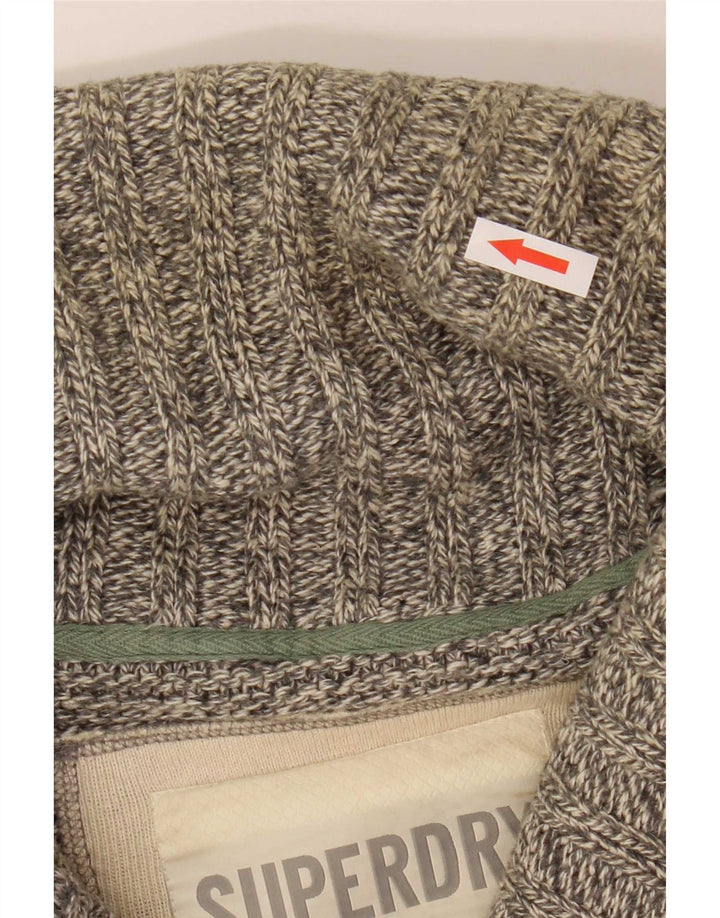 Pulover cardigan pentru bărbați Superdry, bumbac gri mediu
