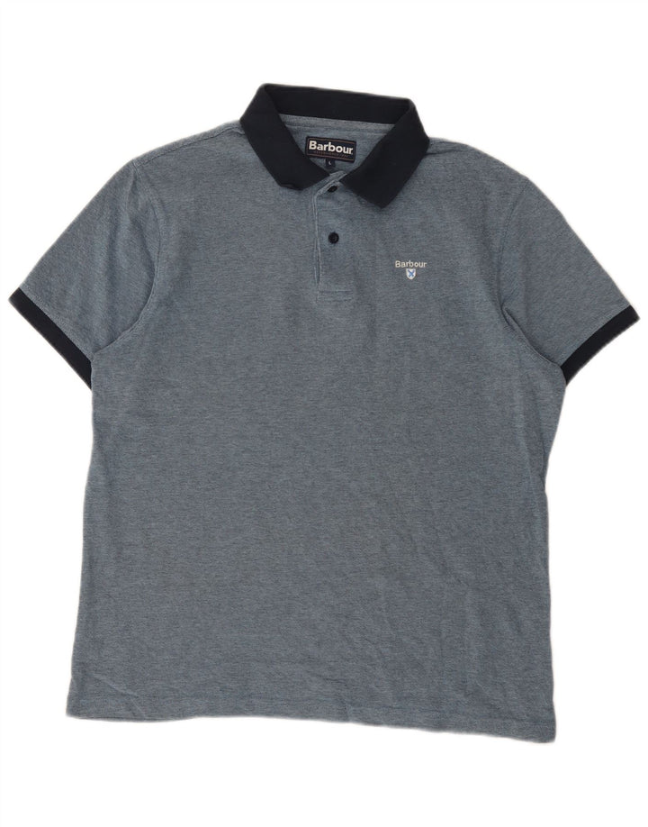 Cămașă polo pentru bărbați Barbour, mare, albastru, bumbac color bloc