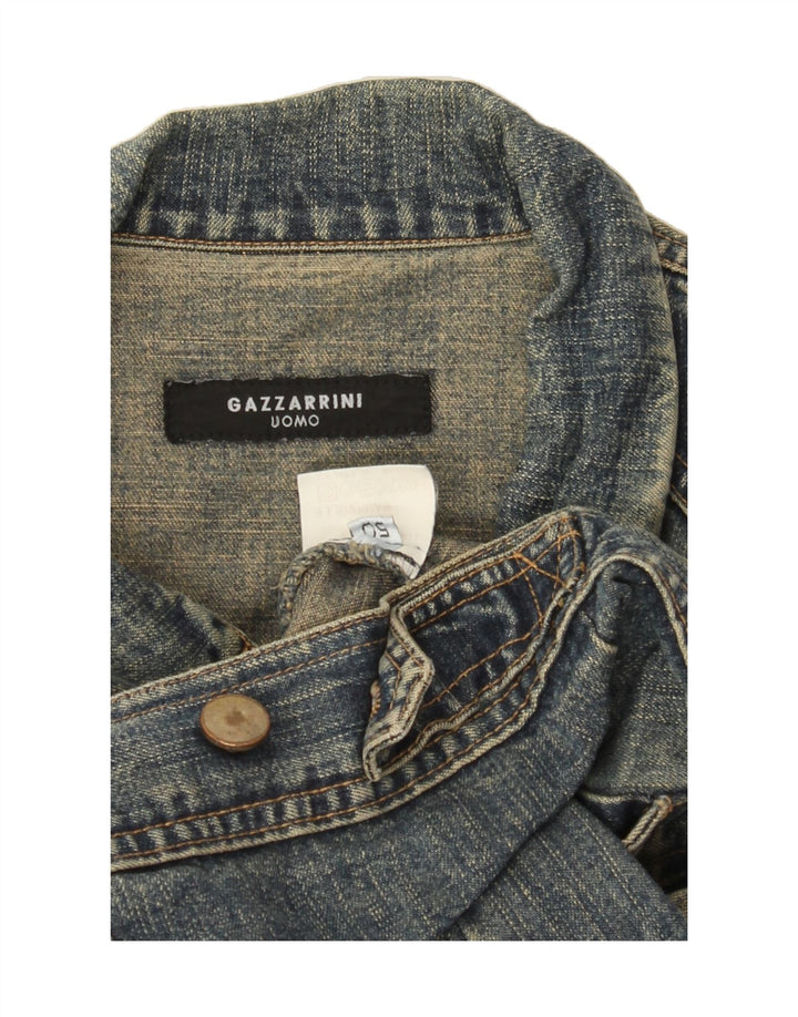 GAZZARRINI Womens Uomo Crop Denim Jacket IT 50 XL Blue Cotton Vintage Gazzarrini and Second-Hand Gazzarrini from Messina Hembry 