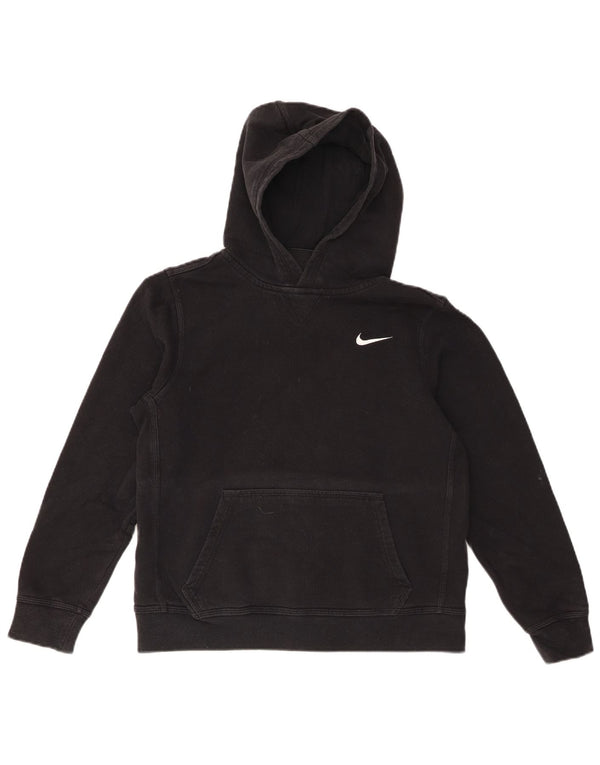 Nike Boys Hoodie Jumper 12-13 Years Large Black Cotton