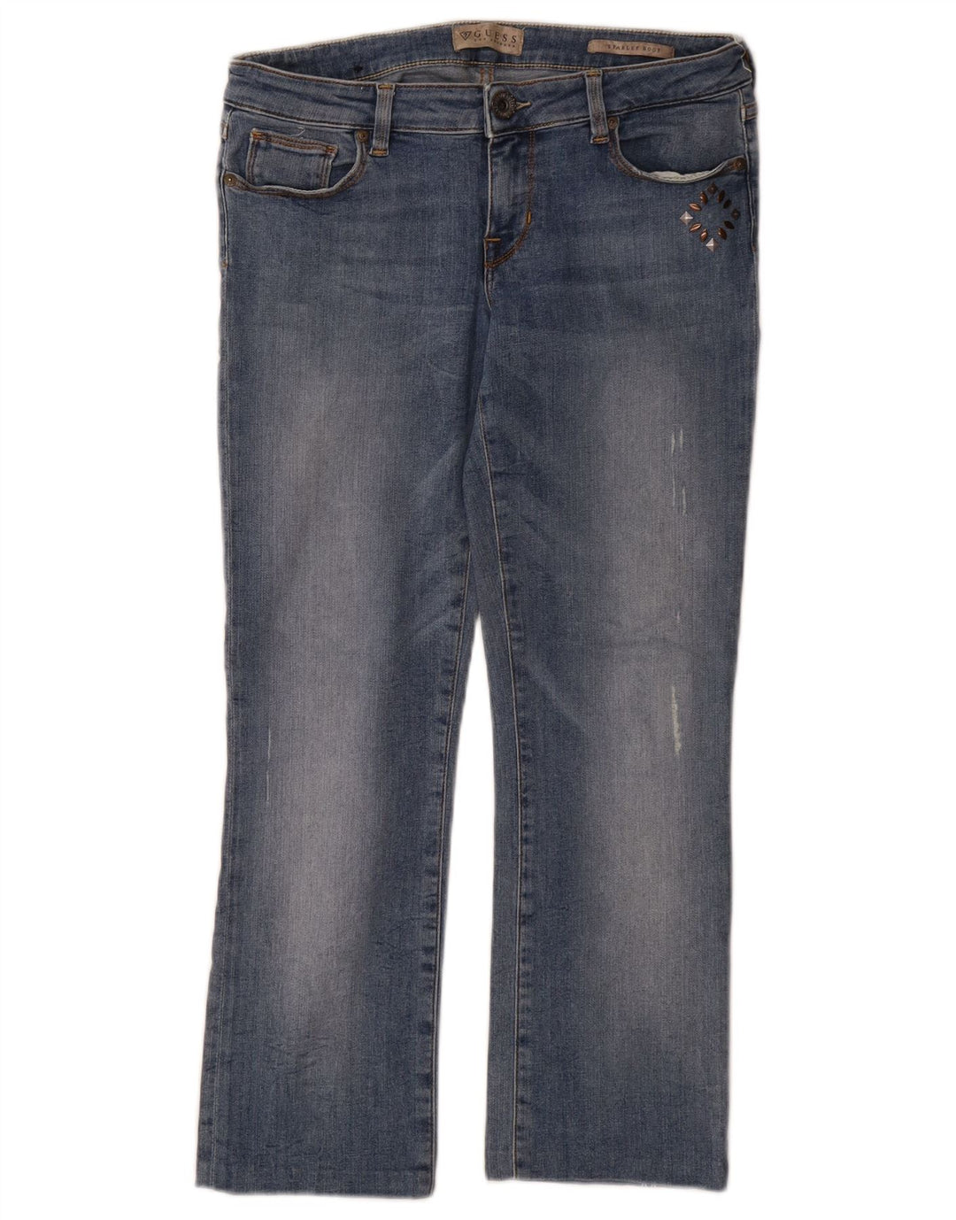 Blugi Guess Starlet Bootcut W28 L25, bumbac albastru