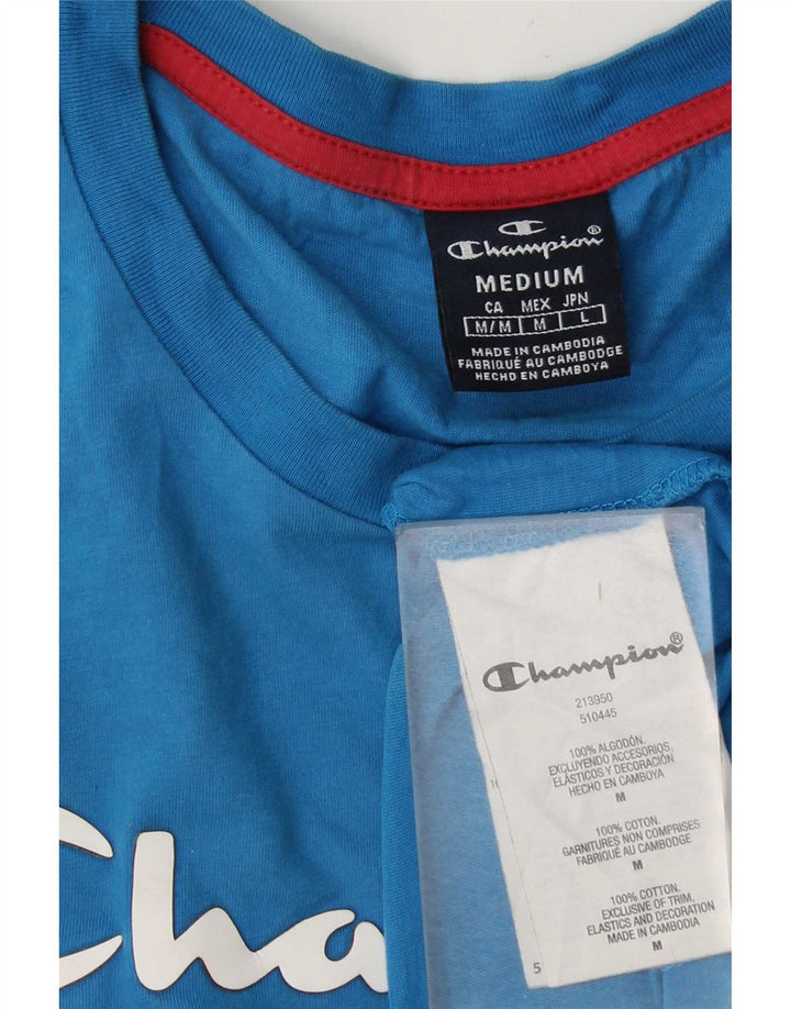 Tricou grafic pentru bărbați Champion Top din bumbac albastru mediu