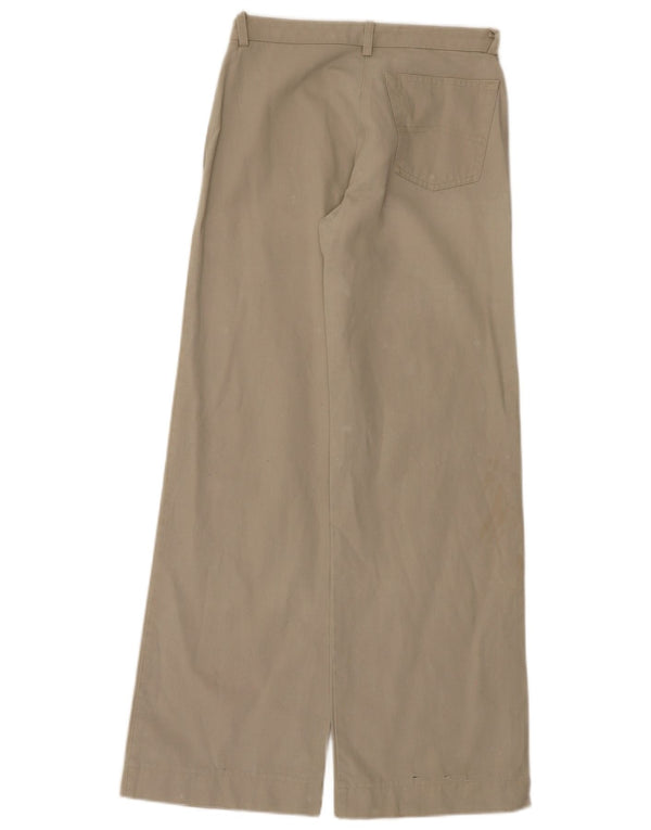 Pantaloni casual Armani pentru femei cu picioare largi UK 8 Small W26 L31 Bej Bumbac