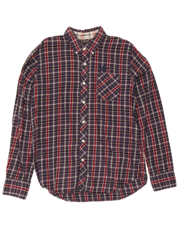 Cămașă pentru bărbați Tommy Hilfiger XL, bumbac cu carouri bleumarin