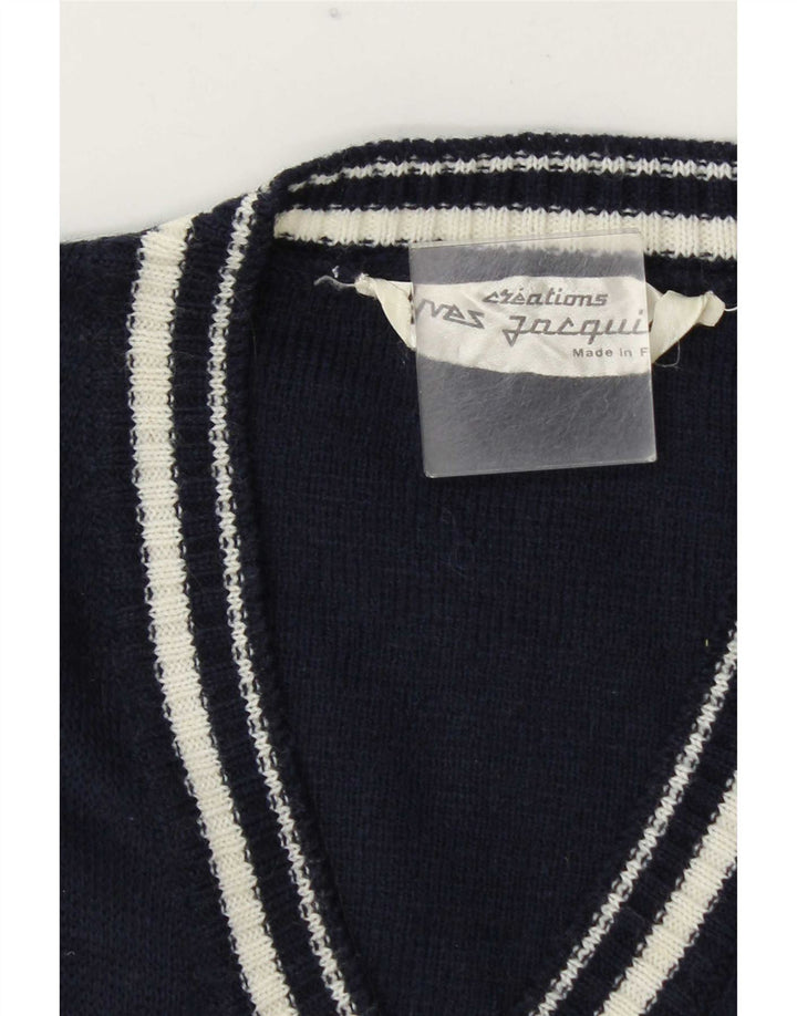 Vintage Mens Vest Tank Top Mediu Bleumarin