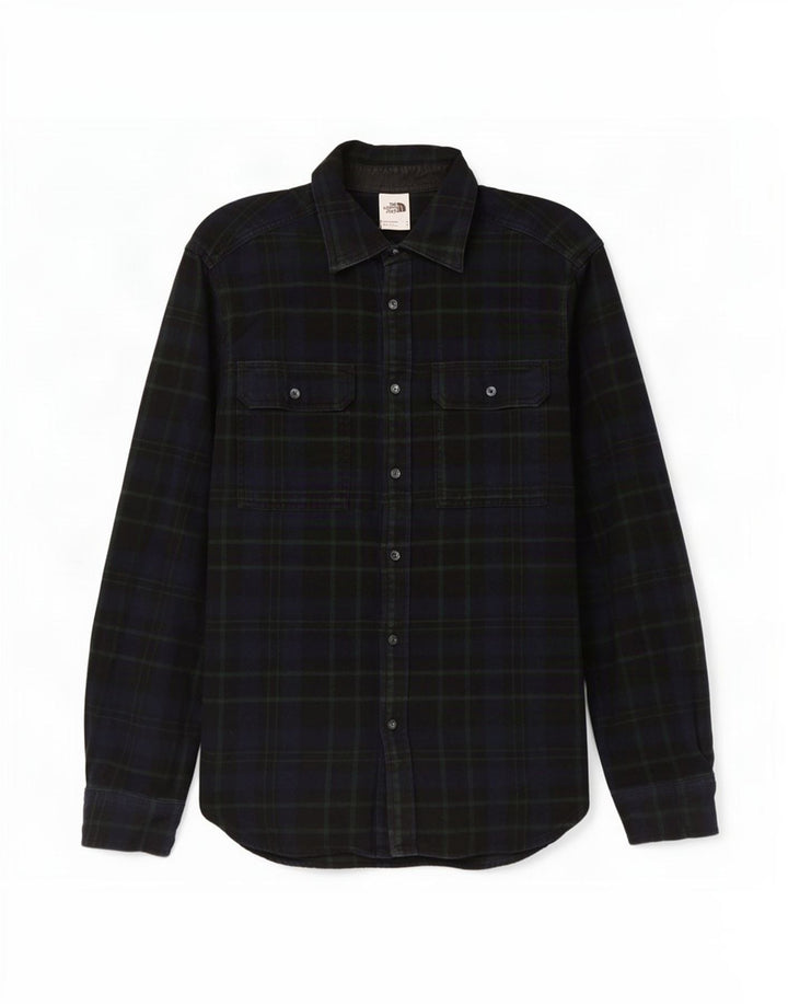 Cămașă de flanel pentru bărbați The North Face, bumbac cu carouri, albastru bleumarin mediu