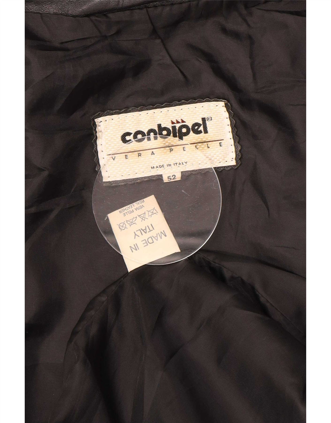 Conbipel Mens Leather Jacket IT 52 Large Black
