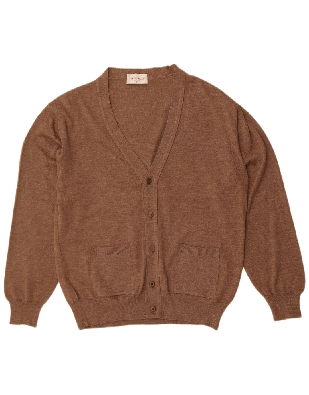 Pulover Cardigan Vintage pentru Damă UK 14 Mare Lână Maro