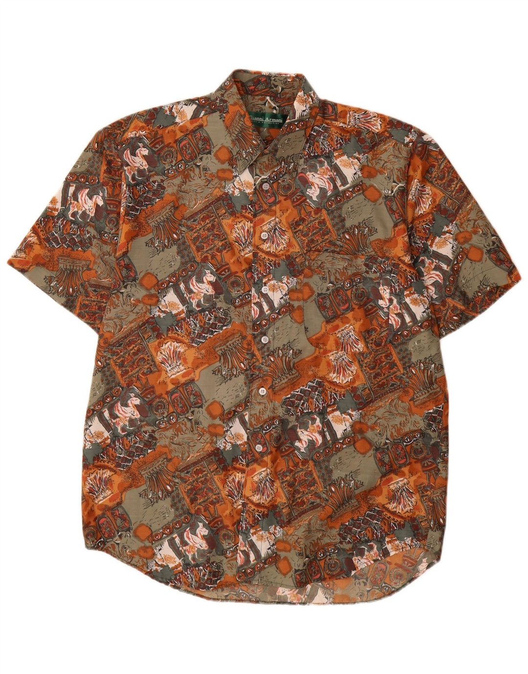 Cămașă Vintage pentru bărbați cu model abstract Mărimea 39 mediu multicoloră