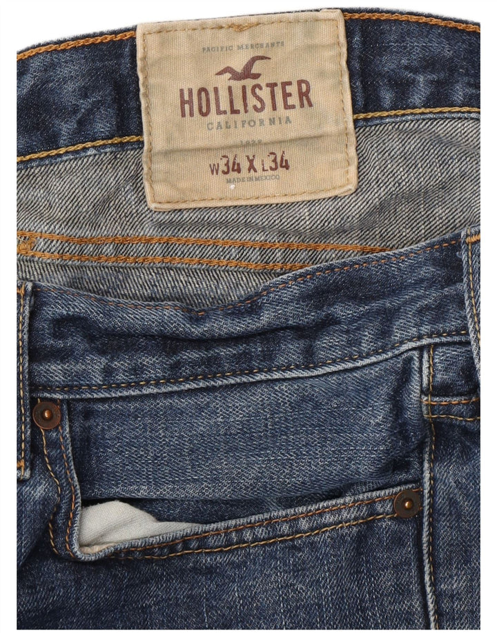 Blugi drepti pentru bărbați HOLLISTER W34 L34 Bumbac albastru
