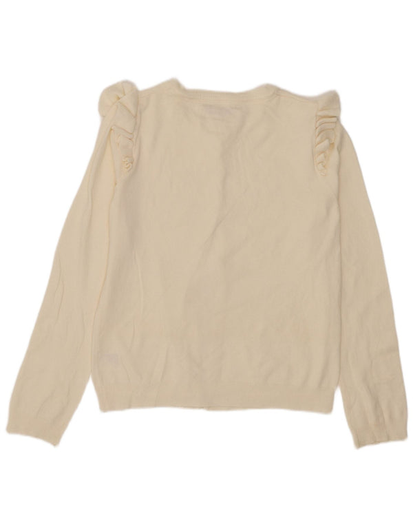 Pulover cardigan pentru fete John Lewis 9-10 ani din bumbac alb