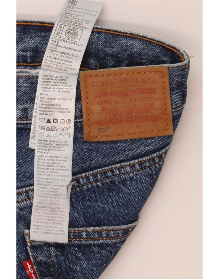 Blugi drepti 501 Crop pentru femei LEVI'S L30 L23 Bumbac albastru