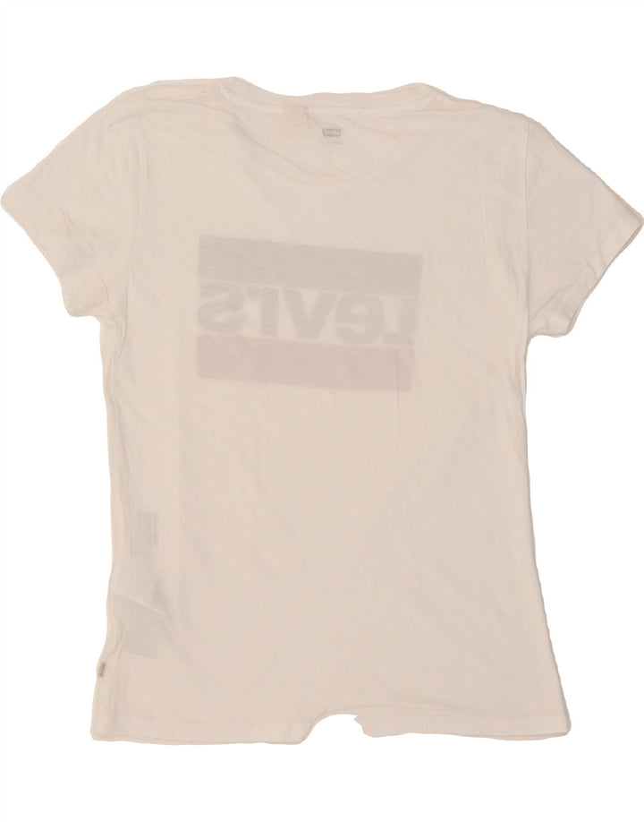 LEVI'S Mens Graphic T-Shirt Top Small White Cotton Logo Vintage Levi's and Second-Hand Levi's from Messina Hembry 