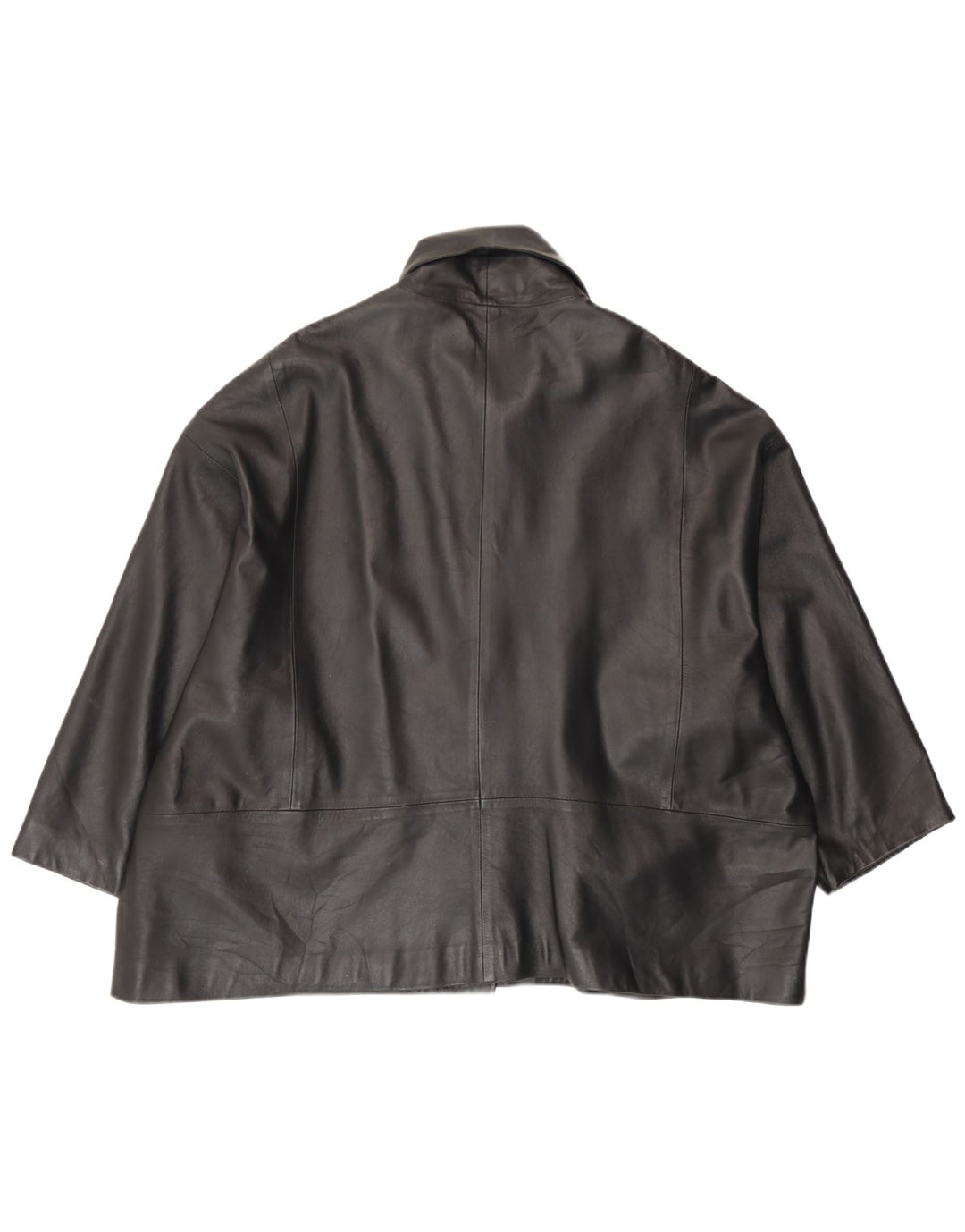 Jachetă de piele vintage pentru femei UK 18 XL din piele neagră