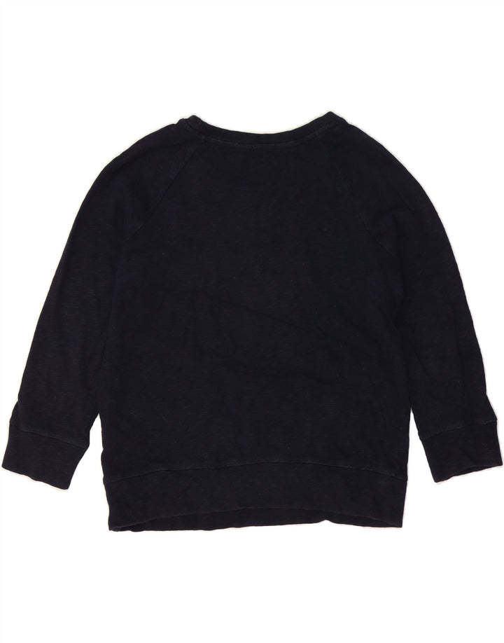 J. CREW Pulover cu grafic supradimensionat pentru femei UK 10 Mic Bleumarin