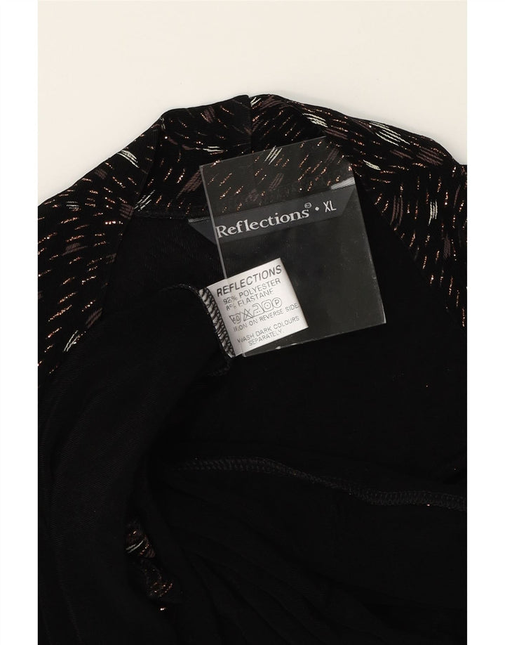 VINTAGE Womens Abstract Pattern Blazer Jacket UK 18 XL Black Polyester Vintage Vintage and Second-Hand Vintage from Messina Hembry 