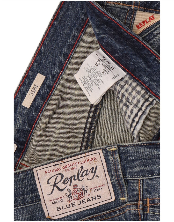 Replay Jeans Jimi Bootcut pentru bărbați W34 L32 Bumbac albastru