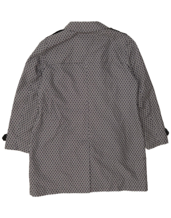 Marks & Spencer Womens Military Raincoat UK 18 XL Navy Blue Geometric