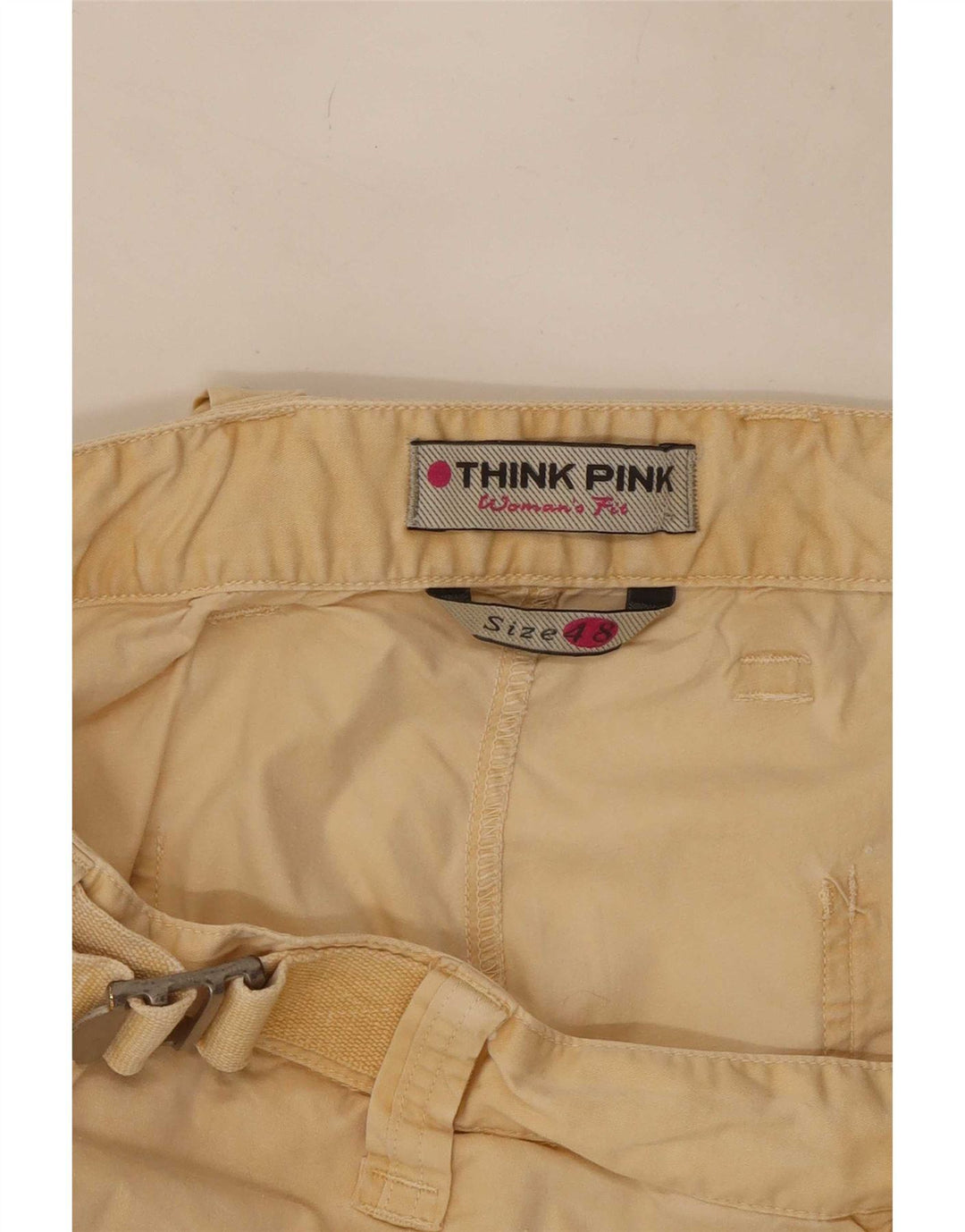 Pantaloni scurti cargo pentru femei Think Pink IT 48 XL W36 Bej