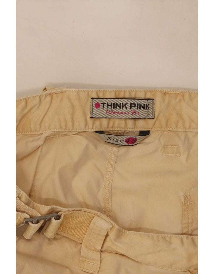 Pantaloni scurti cargo pentru femei Think Pink IT 48 XL W36 Bej