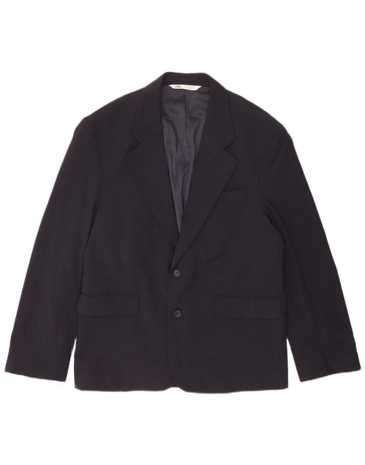 Jachetă Blazer pentru bărbați Zara cu 2 nasturi IT 48 Mediu Bleumarin Poliester