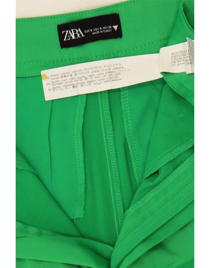 Pantaloni scurți casual pentru femei cu talie înaltă Zara Mici W26 Poliester verde