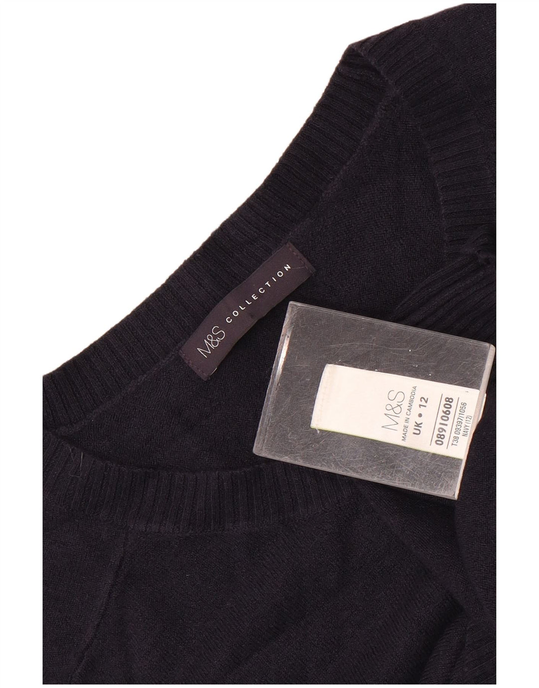 Pulover pentru femei Marks & Spencer cu decolteu cu barca UK 12 Medium Bleumarin