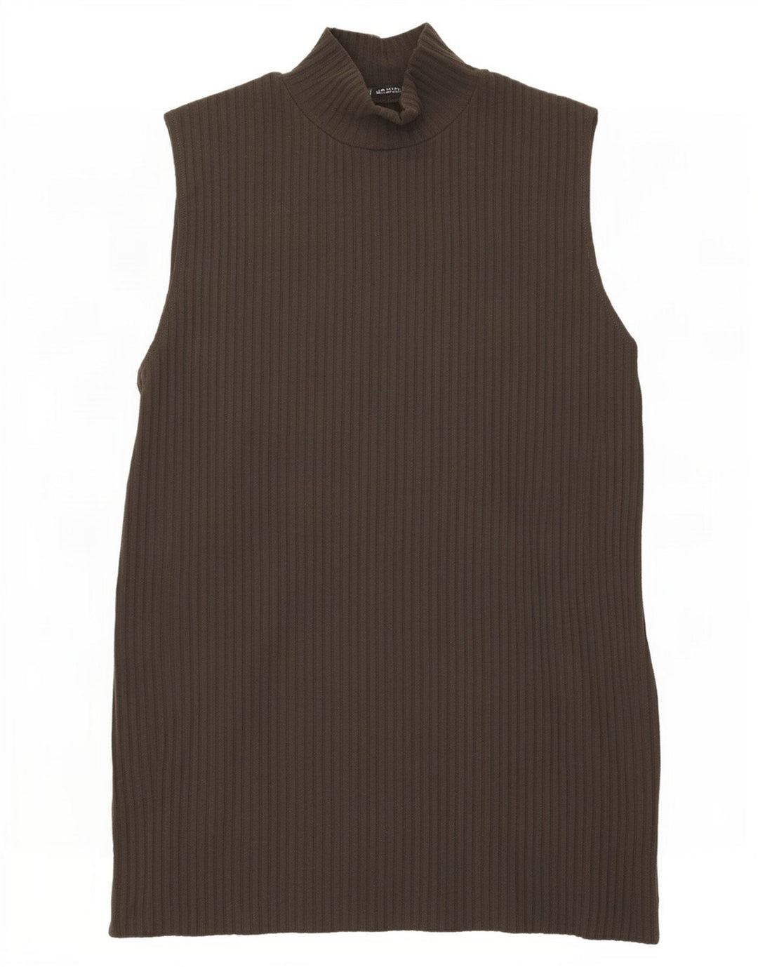 Zara Femei Vest Tank Top UK 12 Poliester Maro Mediu