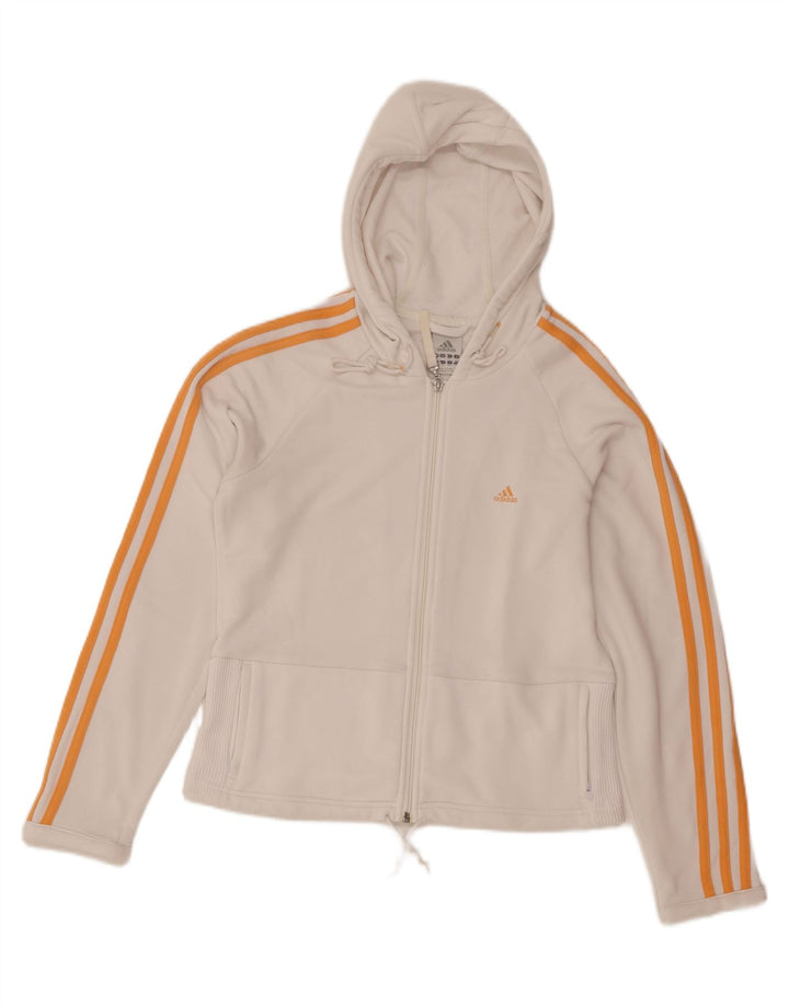 Pulover Adidas Crop Zip pentru femei UK 16 Poliester alb mare