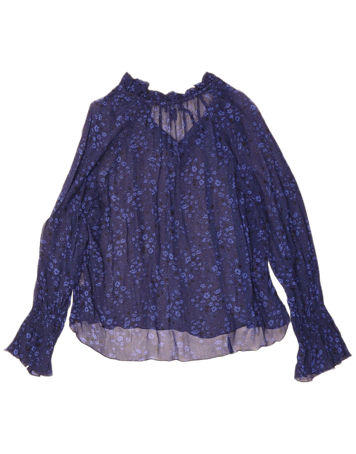Bluză cu mânecă lungă supradimensionată pentru femei GANT UK 12 Medium Bleumarin Floral