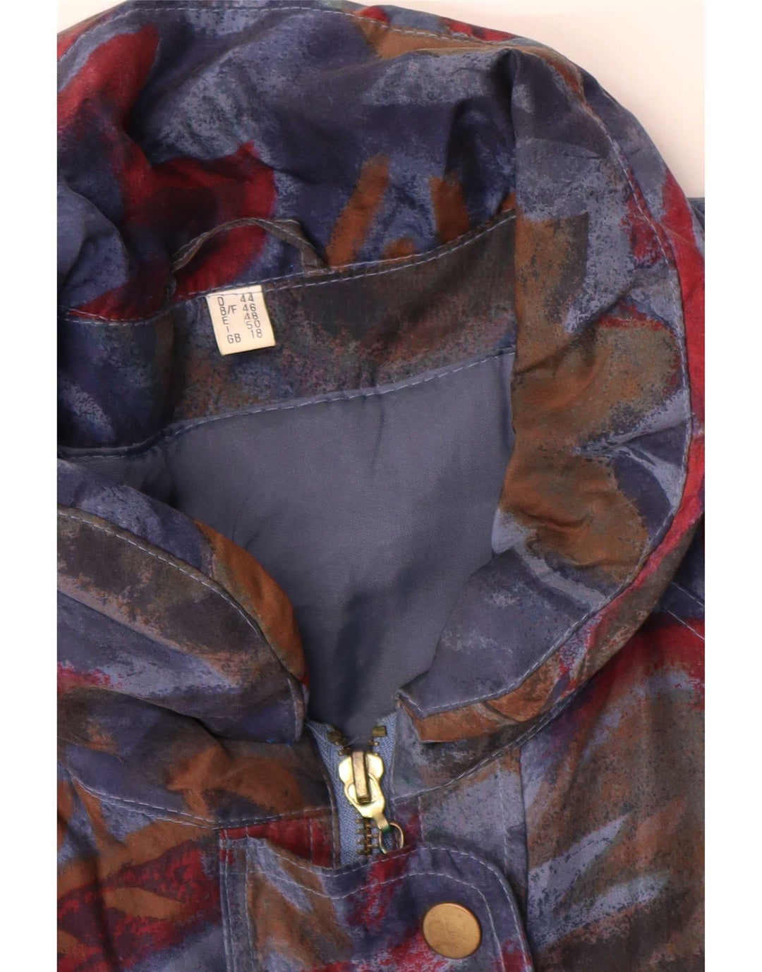 Palton căptușit vintage pentru femei cu model abstract, UK 18 XL, multicolor