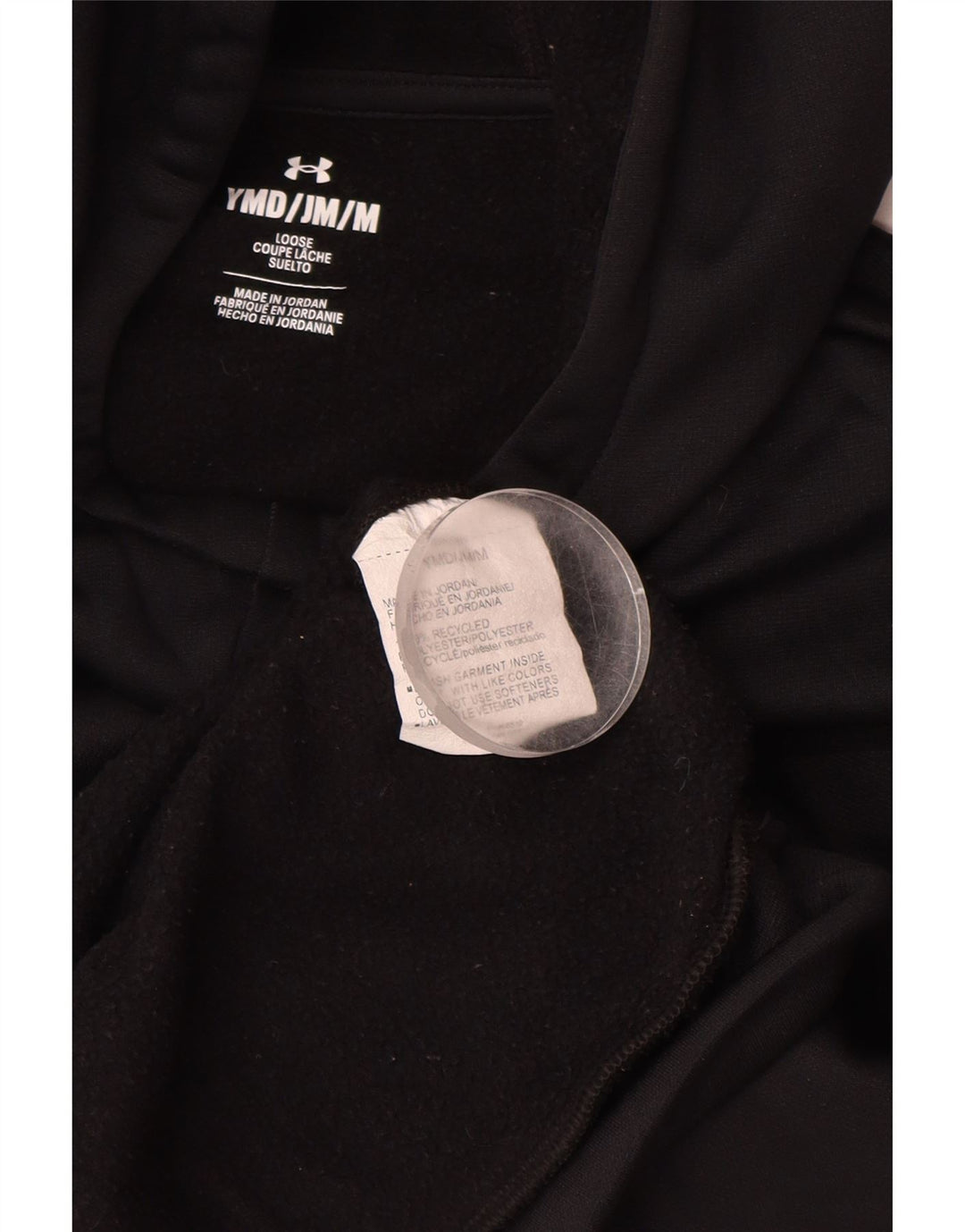 Pulover cu glugă cu grafică largi pentru fete UNDER ARMOUR 9-10 ani, mediu negru